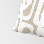 Mid Century Modern Loop Pattern in White and Flax Pillow Sham Gallery Image 4