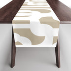 Mid Century Modern Loop Pattern in White and Flax Table Runner Gallery Image 1