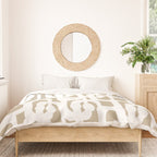 Mid Century Modern Loop Pattern in White and Flax Duvet Cover Gallery Image 3