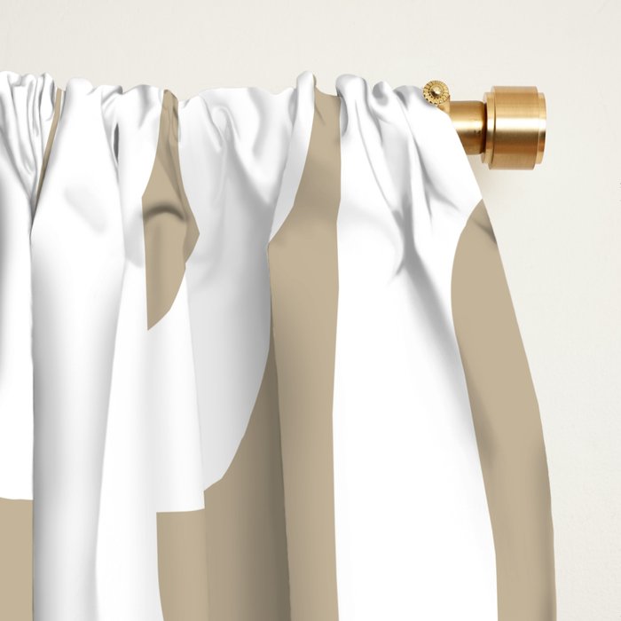 Mid Century Modern Loop Pattern in White and Flax Window Curtain Gallery Image 2