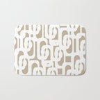 Mid Century Modern Loop Pattern in White and Flax Bath Mat Gallery Image 1