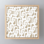 Mid Century Modern Loop Pattern in White and Flax Mini Art Print Gallery Image 1