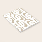 Mid Century Modern Loop Pattern in White and Flax Notebook Gallery Image 3