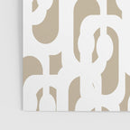 Mid Century Modern Loop Pattern in White and Flax Poster Gallery Image 3