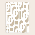 Mid Century Modern Loop Pattern in White and Flax Notebook Gallery Image 4