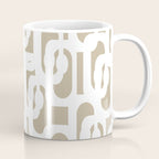 Mid Century Modern Loop Pattern in White and Flax Coffee Mug Gallery Image 1