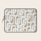 Mid Century Modern Loop Pattern in White and Flax Laptop Sleeve Gallery Image 1