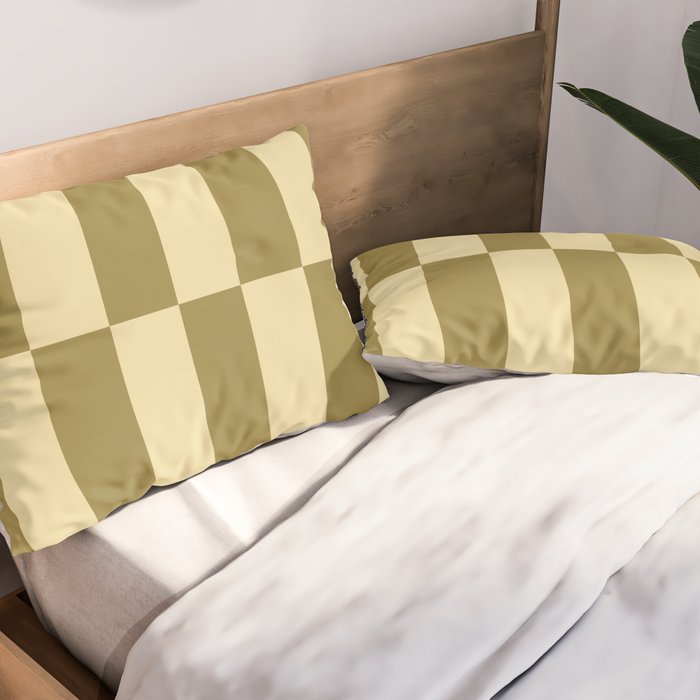 Strippy - Butter and Olive Pillow Sham Gallery Image 2