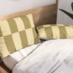 Strippy - Butter and Olive Pillow Sham Gallery Image 2