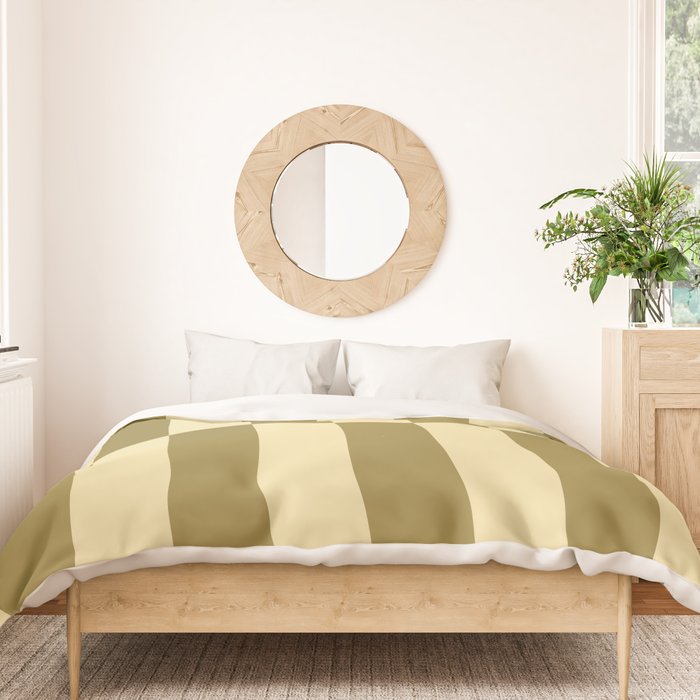 Strippy - Butter and Olive Duvet Cover Gallery Image 3
