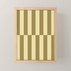 Strippy - Butter and Olive Mini Art Print Gallery Image 1