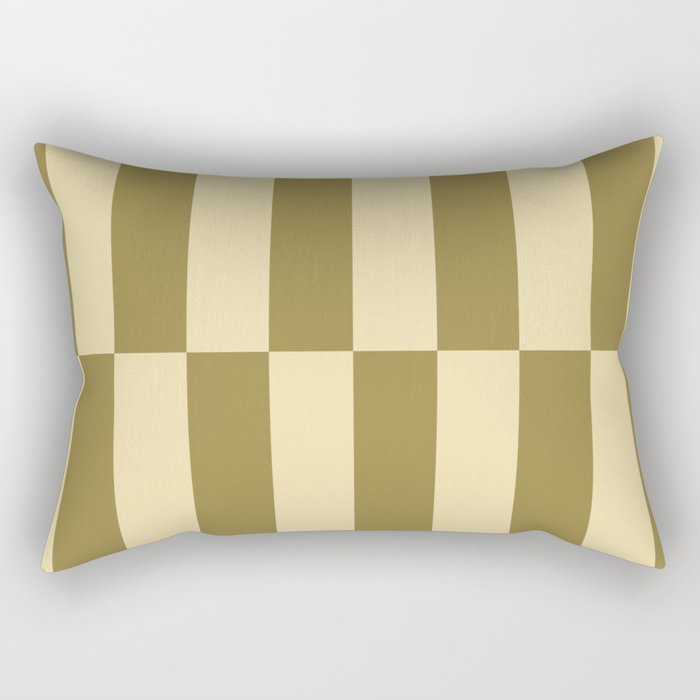 Strippy - Butter and Olive Rectangular Pillow Gallery Image 1
