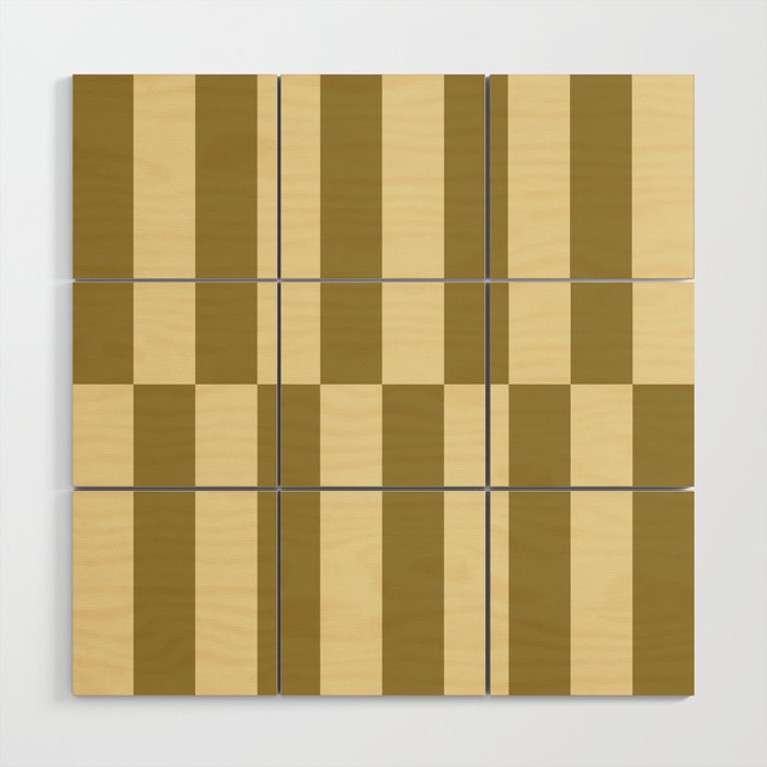 Strippy - Butter and Olive Wood Wall Art Gallery Image 1