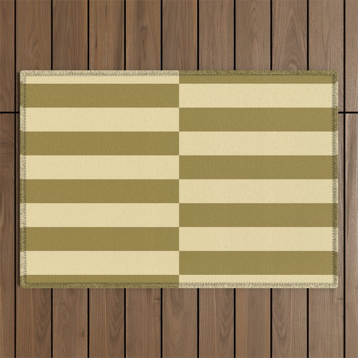Strippy - Butter and Olive Outdoor Rug Gallery Image 1