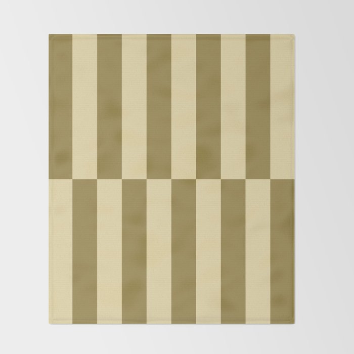 Strippy - Butter and Olive Throw Blanket Gallery Image 2