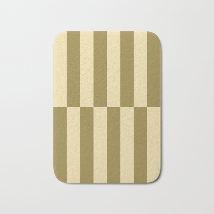 Strippy - Butter and Olive Bath Mat Gallery Image 1