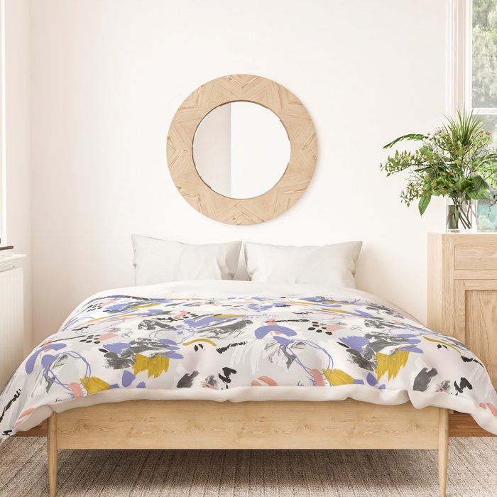 Abstract brush strokes splashes Duvet Cover Gallery Image 3