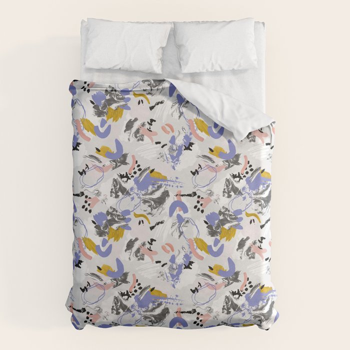 Abstract brush strokes splashes Duvet Cover Gallery Image 6