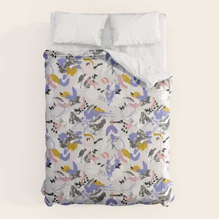 Abstract brush strokes splashes Comforter Gallery Image 1