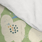 Bold flowers in my garden on chalky green Comforter Gallery Image 4