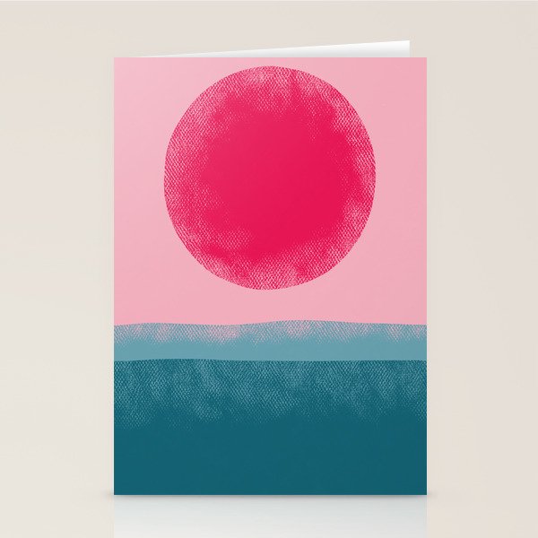 Pink Sun Stationery Card Gallery Image 2