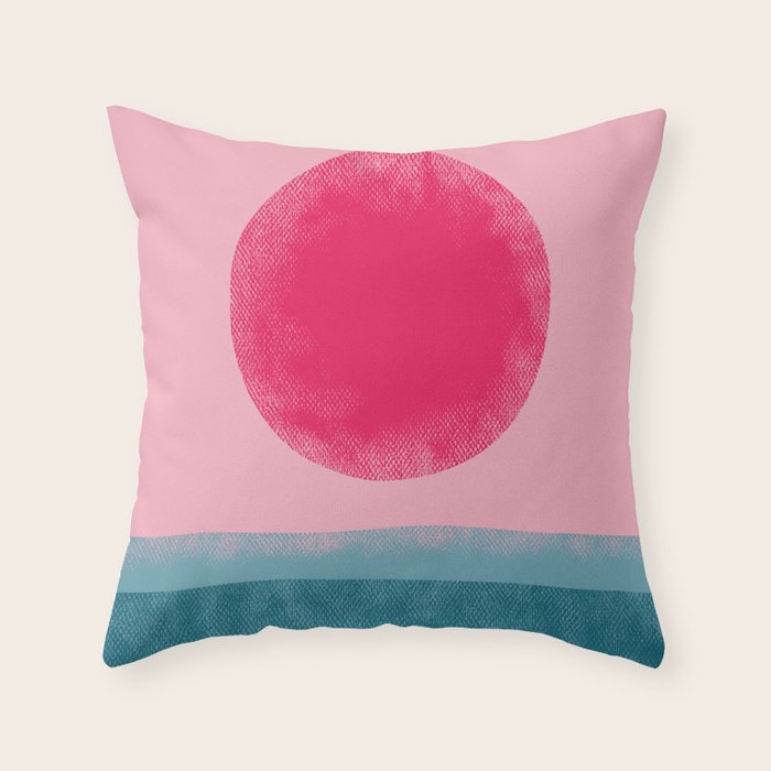 Pink Sun Throw Pillow Gallery Image 6