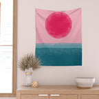 Pink Sun Wall Tapestry Gallery Image 2