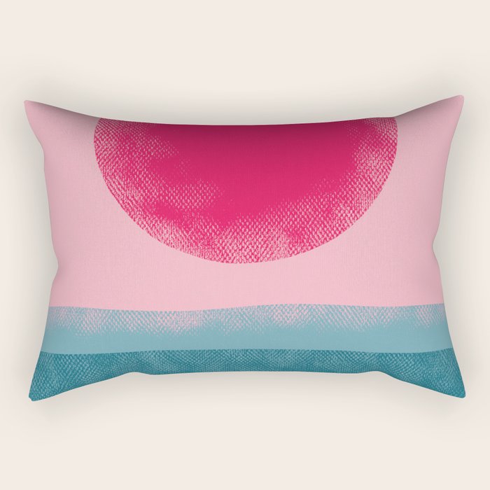 Pink Sun Rectangular Pillow Gallery Image 2