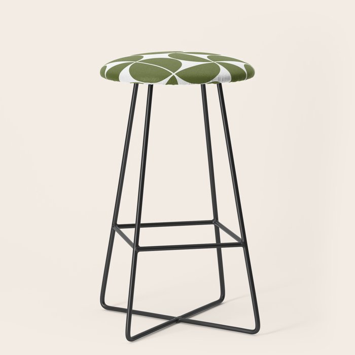 Mid Century Modern Geometric 04 Olive Green Stool Gallery Image 1