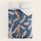 Blue Figurative Woman  Duvet Cover Gallery Image 6