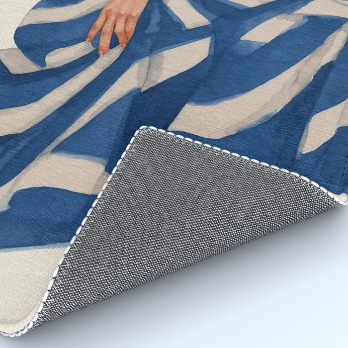 Blue Figurative Woman  Rug Gallery Image 4