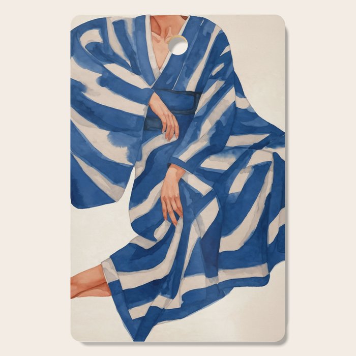 Blue Figurative Woman  Cutting Board Gallery Image 1