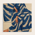 Blue Figurative Woman  Wood Wall Art Gallery Image 1