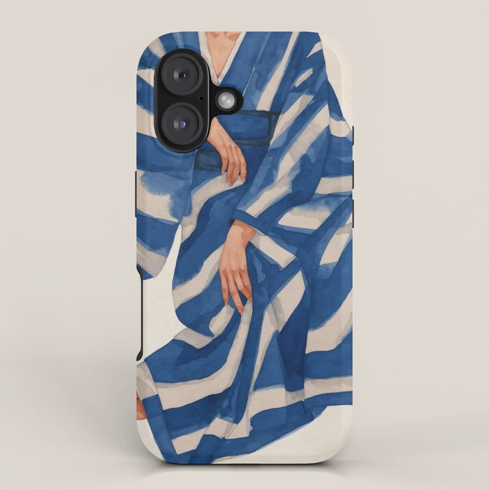 Blue Figurative Woman  iPhone Case Gallery Image 1