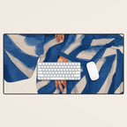 Blue Figurative Woman  Desk Mat Gallery Image 1