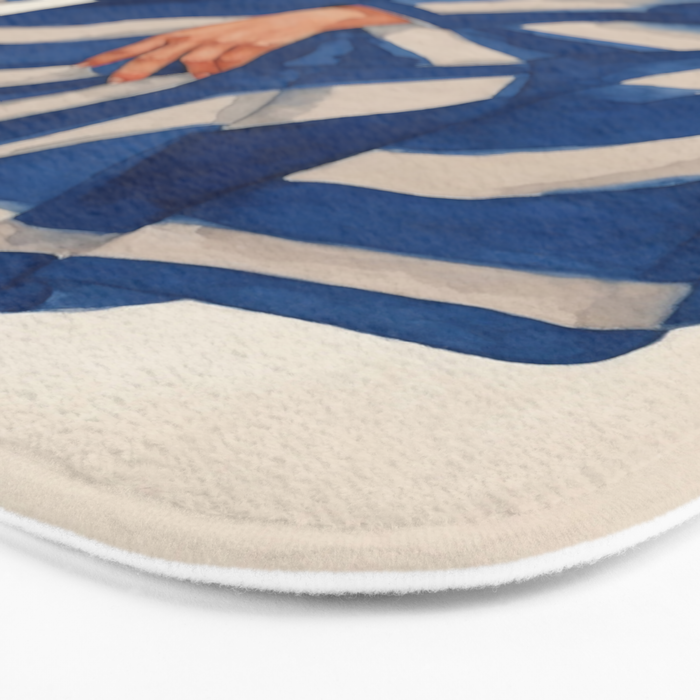 Blue Figurative Woman  Bath Mat Gallery Image 3