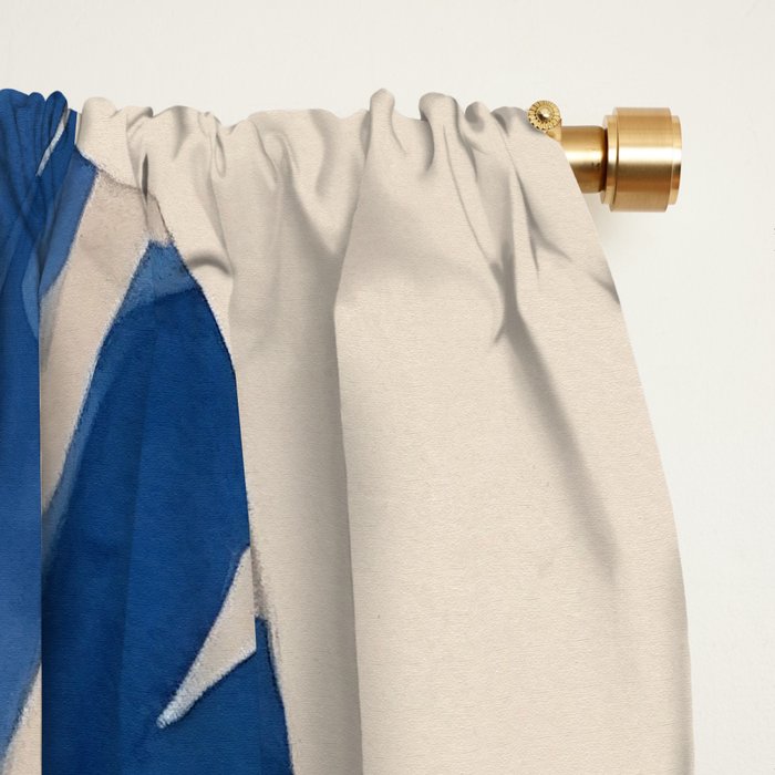 Blue Figurative Woman  Window Curtain Gallery Image 2