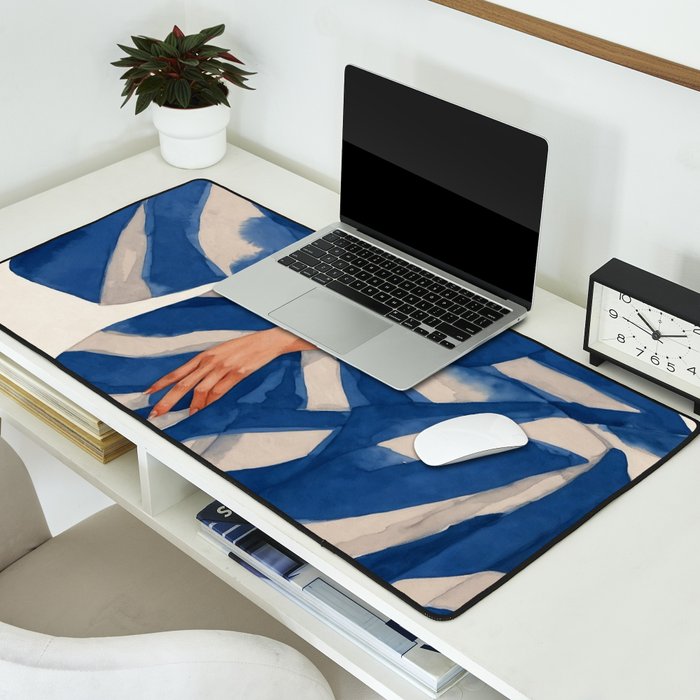 Blue Figurative Woman  Desk Mat Gallery Image 2