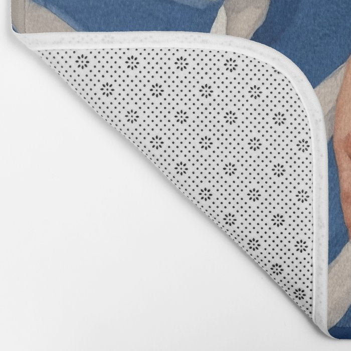 Blue Figurative Woman  Bath Mat Gallery Image 2