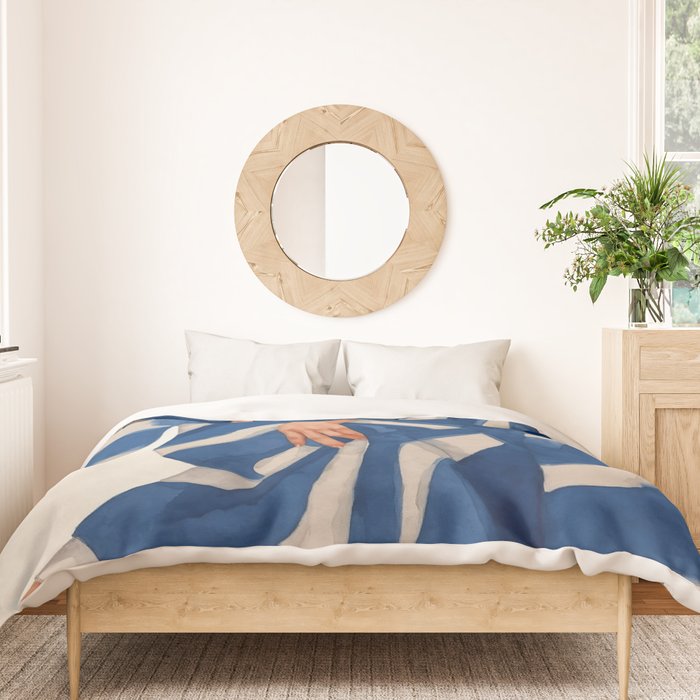 Blue Figurative Woman  Duvet Cover Gallery Image 3