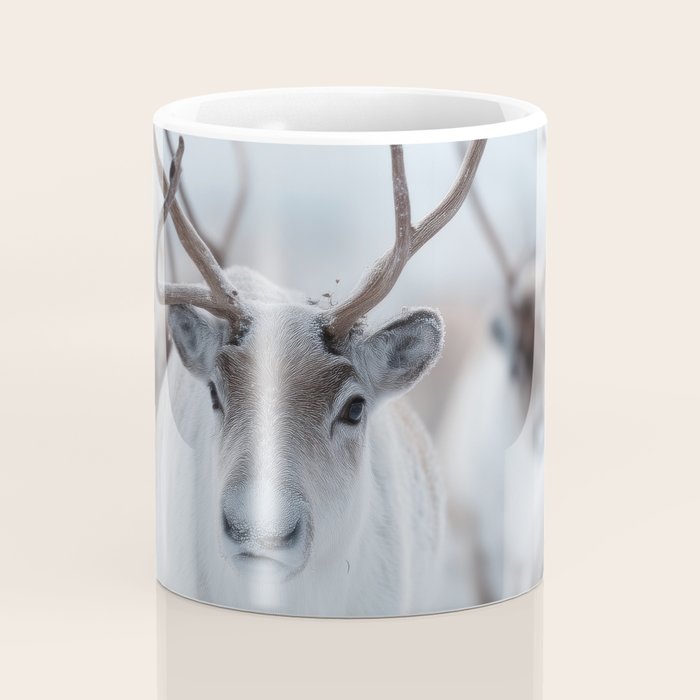 Reindeer in the Snow - Nordic Wildlife Photography Print Coffee Mug Gallery Image 4