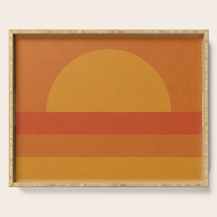 Retro Geometric Sunset Serving Tray Gallery Image 1