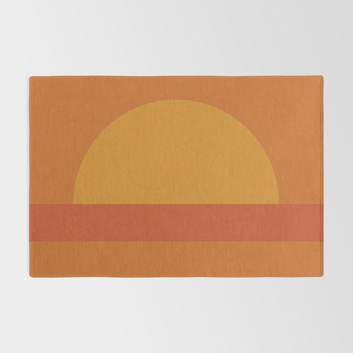 Retro Geometric Sunset Rug Gallery Image 2