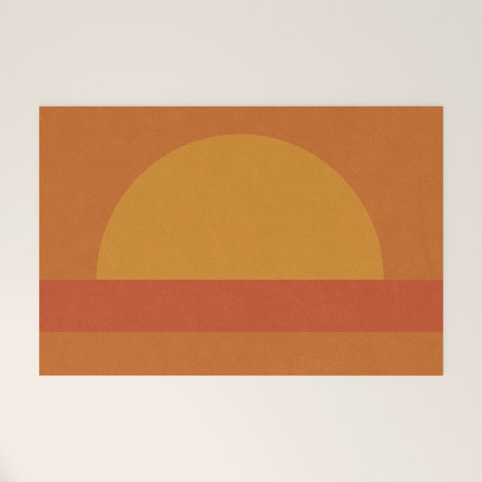 Retro Geometric Sunset Welcome Mat Gallery Image 1