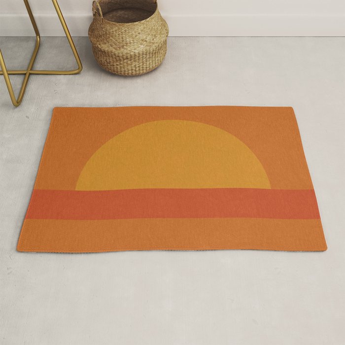 Retro Geometric Sunset Rug Gallery Image 1