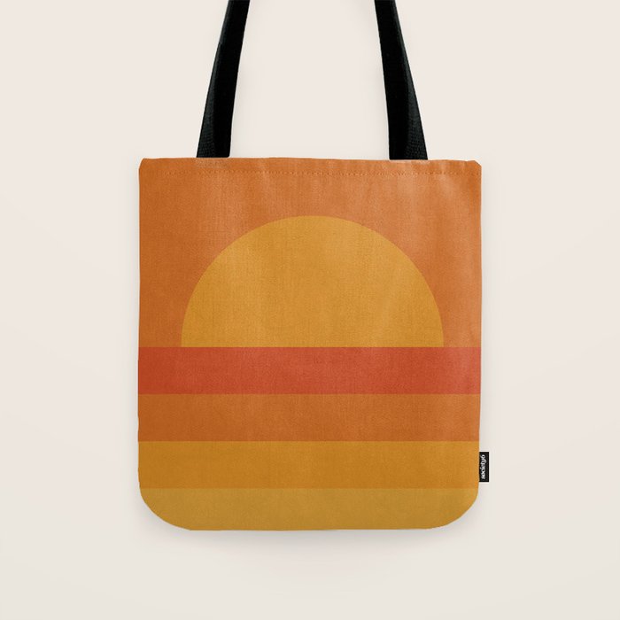Retro Geometric Sunset Tote Bag Gallery Image 1
