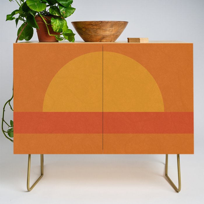 Retro Geometric Sunset Credenza Gallery Image 1