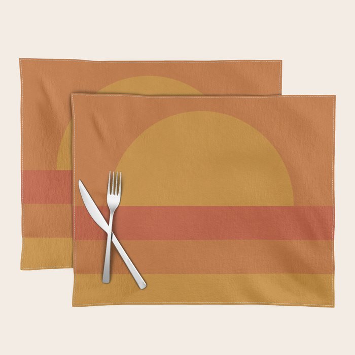 Retro Geometric Sunset Placemat Gallery Image 1