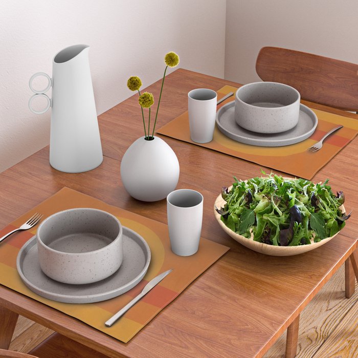 Retro Geometric Sunset Placemat Gallery Image 2