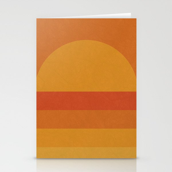 Retro Geometric Sunset Stationery Card Gallery Image 1